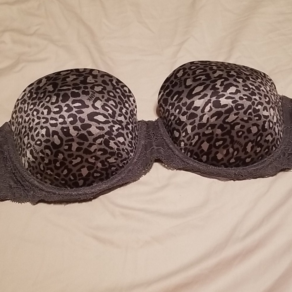 Pink strapless bra 36B